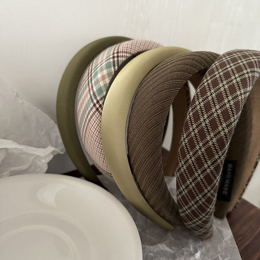 Dark Green Quilted High-Crown Headband