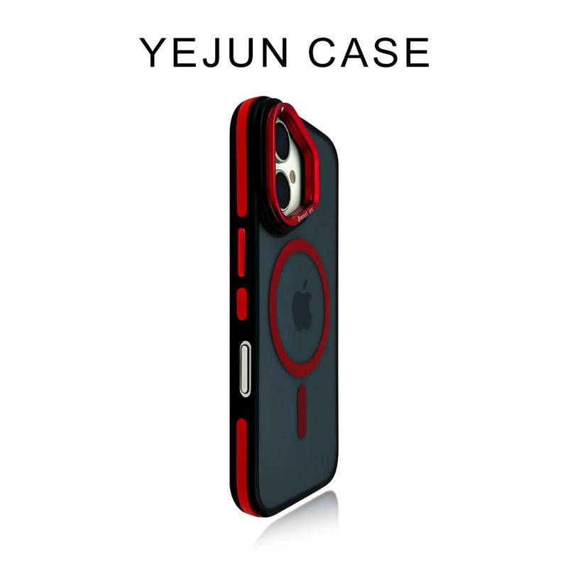 Purple Accent Lens Stand Magnetic iPhone Case