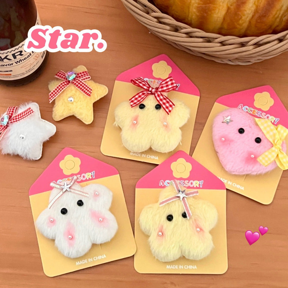 Plush Star Hair Clip for Kids