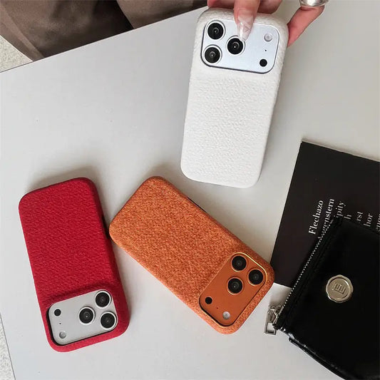 Textured Fabric Classic Solid Color iPhone Case