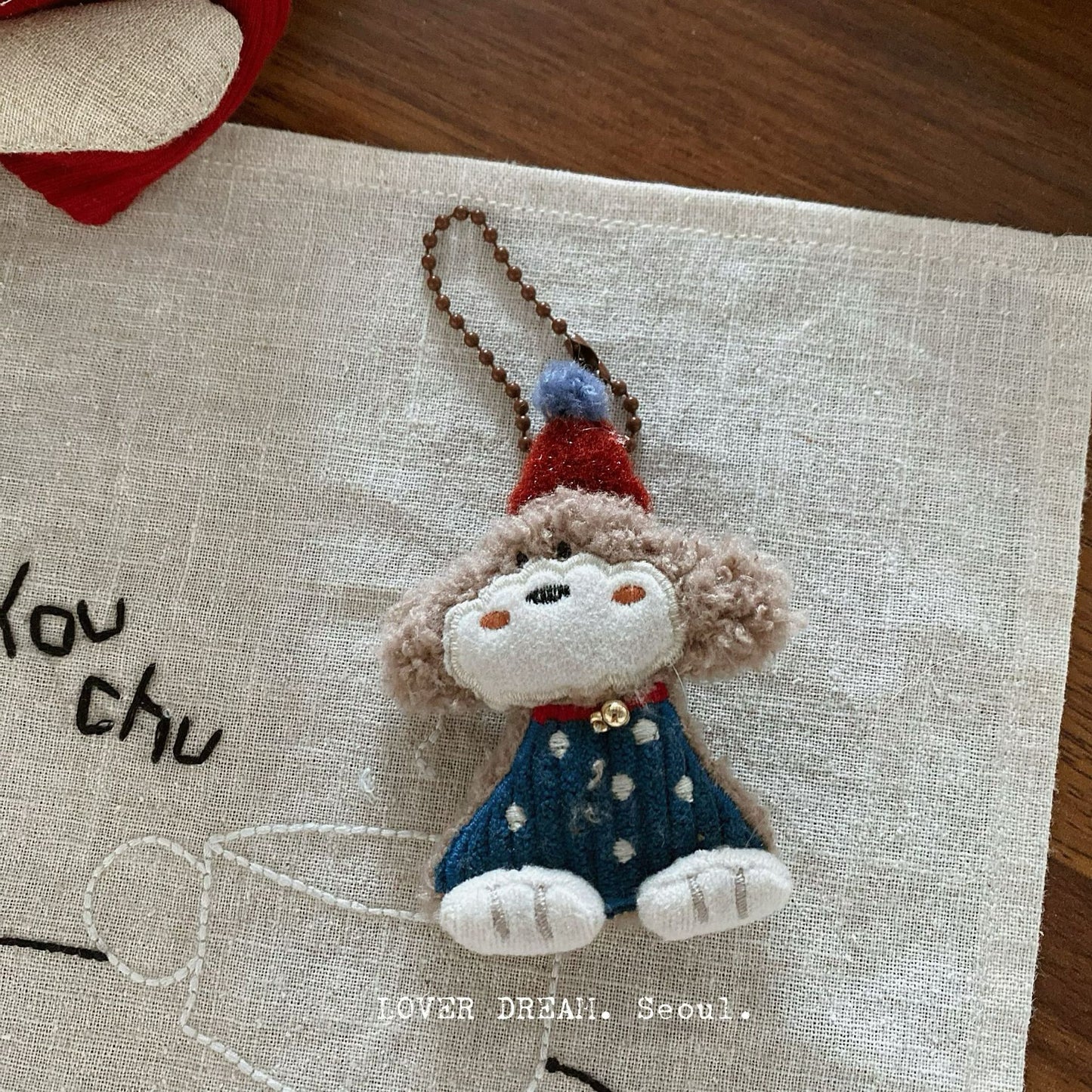 Red Cartoon Holiday Keychain