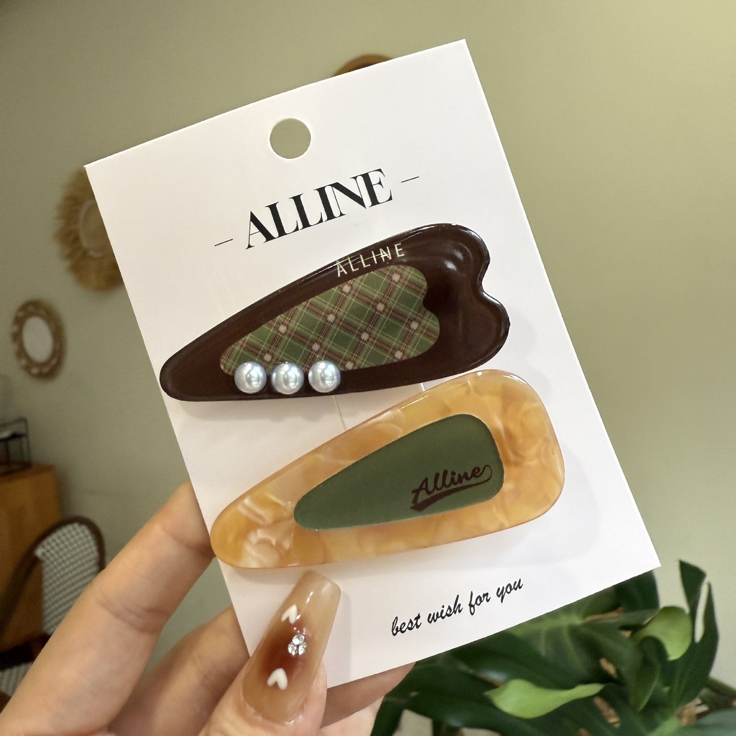 Clear Heart Pearl Hair Clip