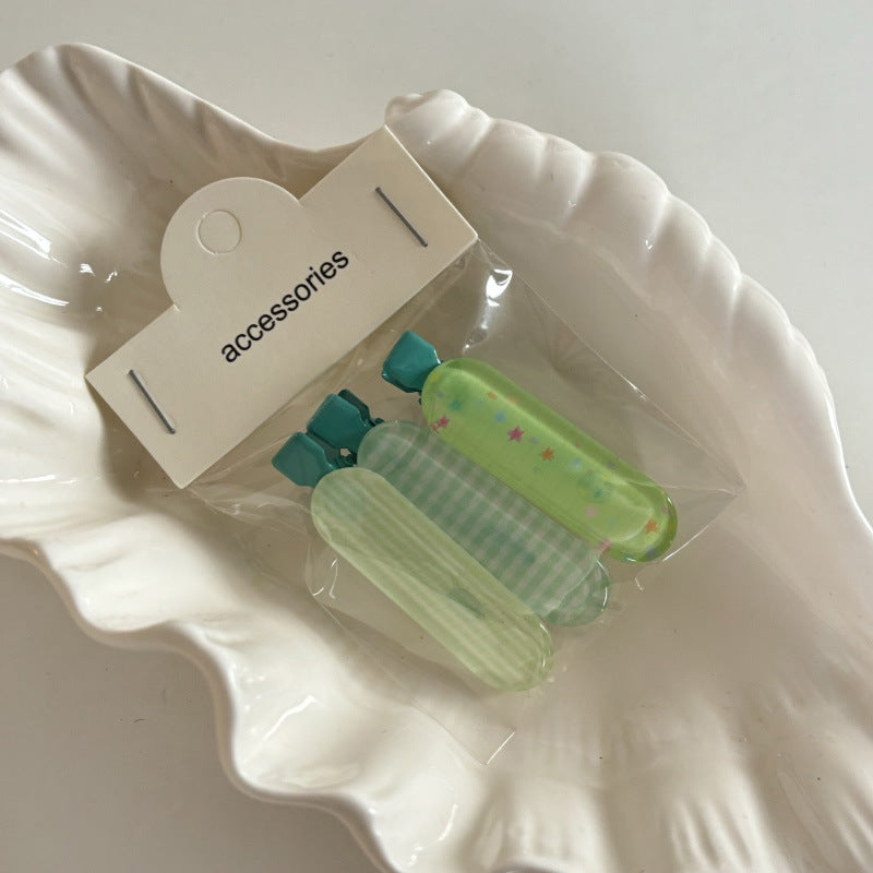 Sweet Jelly Plaid Hair Clip Set