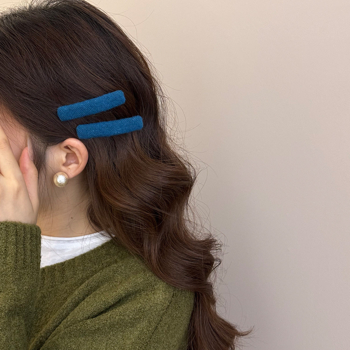 Colorful Flocked Wool Hair Clips