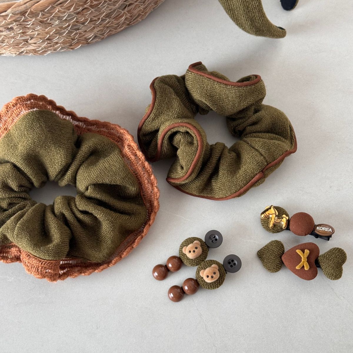 Cute Bear Fabric Hair Clip