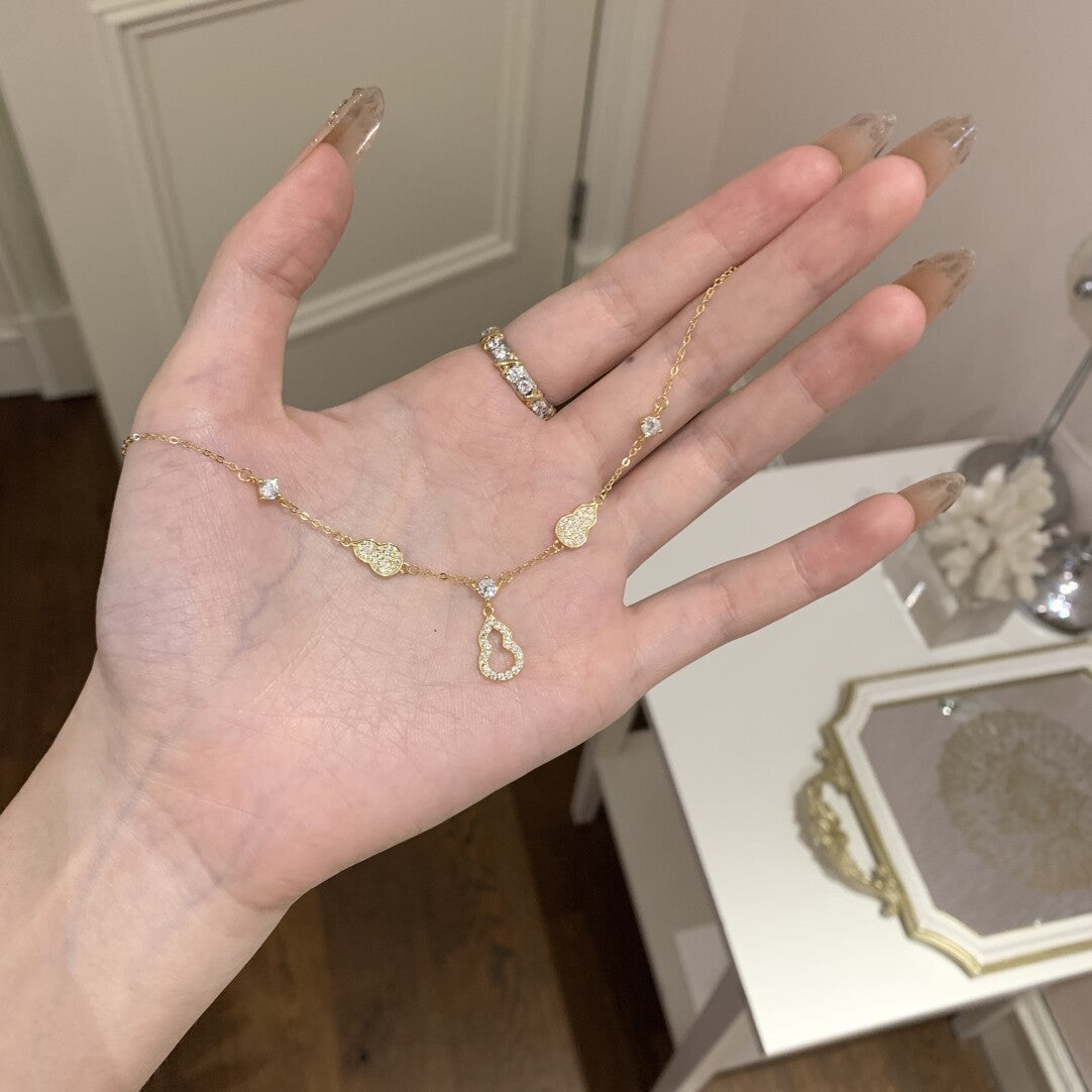 Lucky Gourd – S925 Silver Pavé Necklace