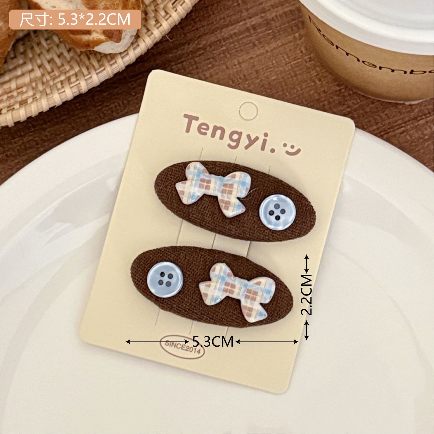 Korean Cream Bear Hair Clip