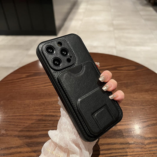 Leather Card Holder Stand iPhone Case