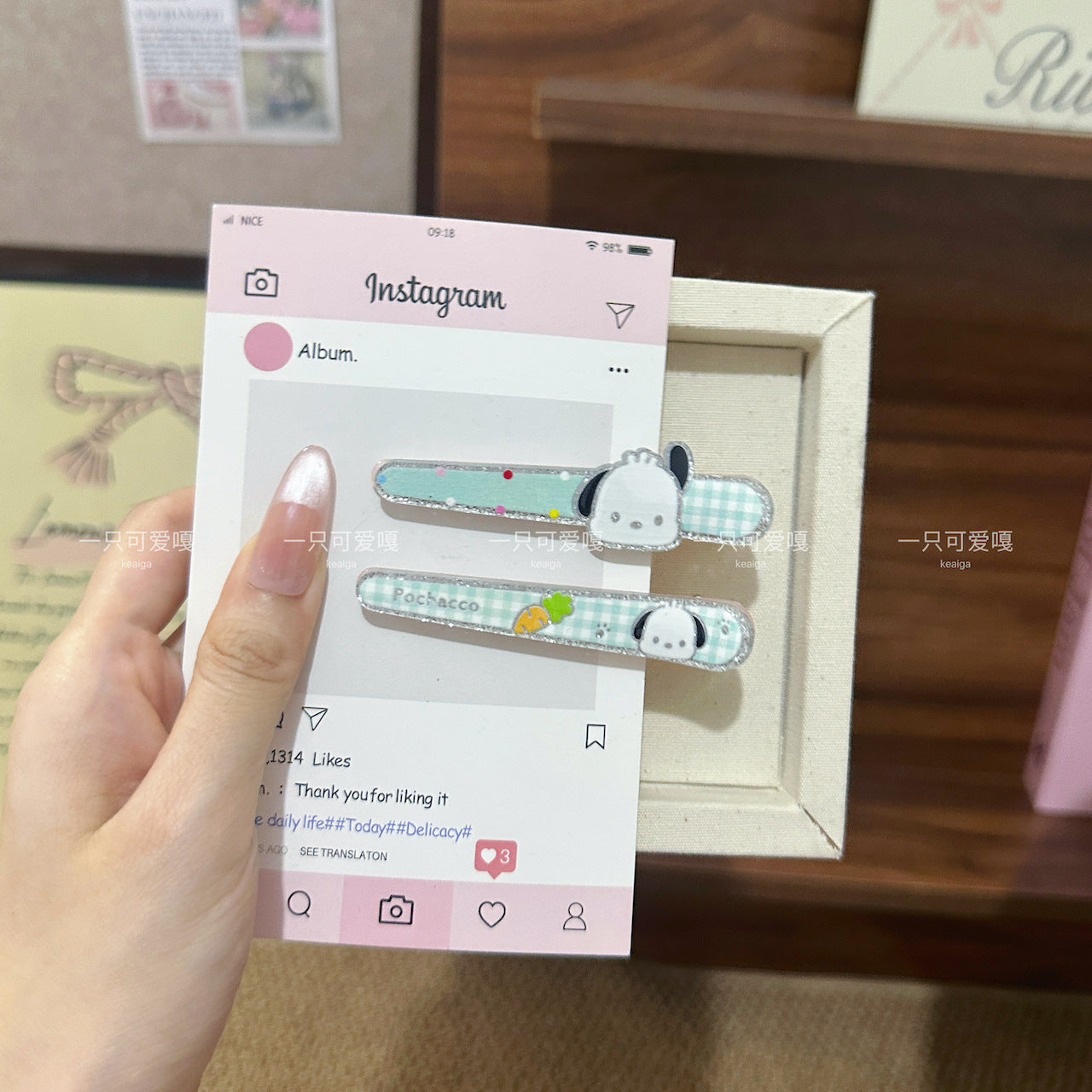 Glitter Sanrio Hair Clip Set