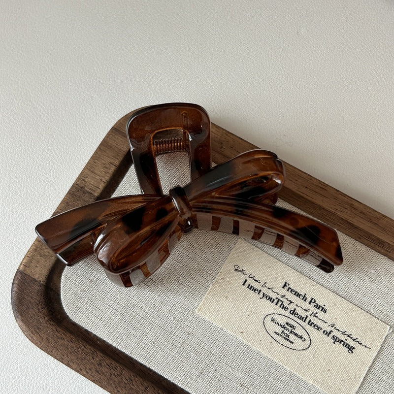 Leopard Bow Small Hair Claw