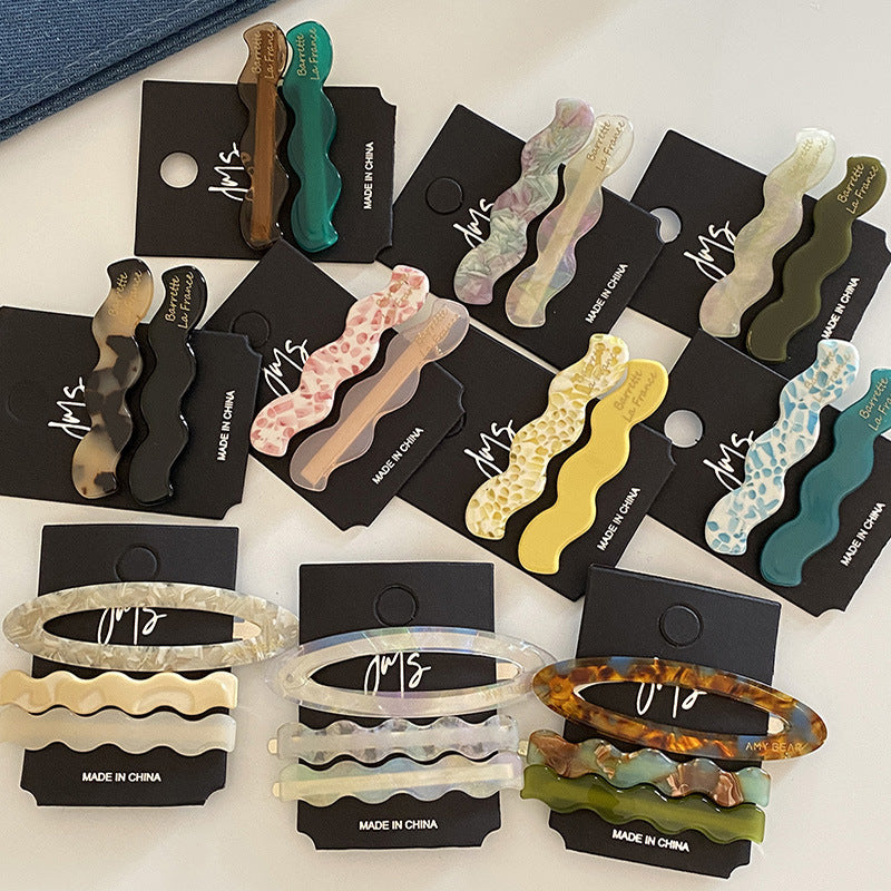 Korean Wave Acetate Hair Clip Set