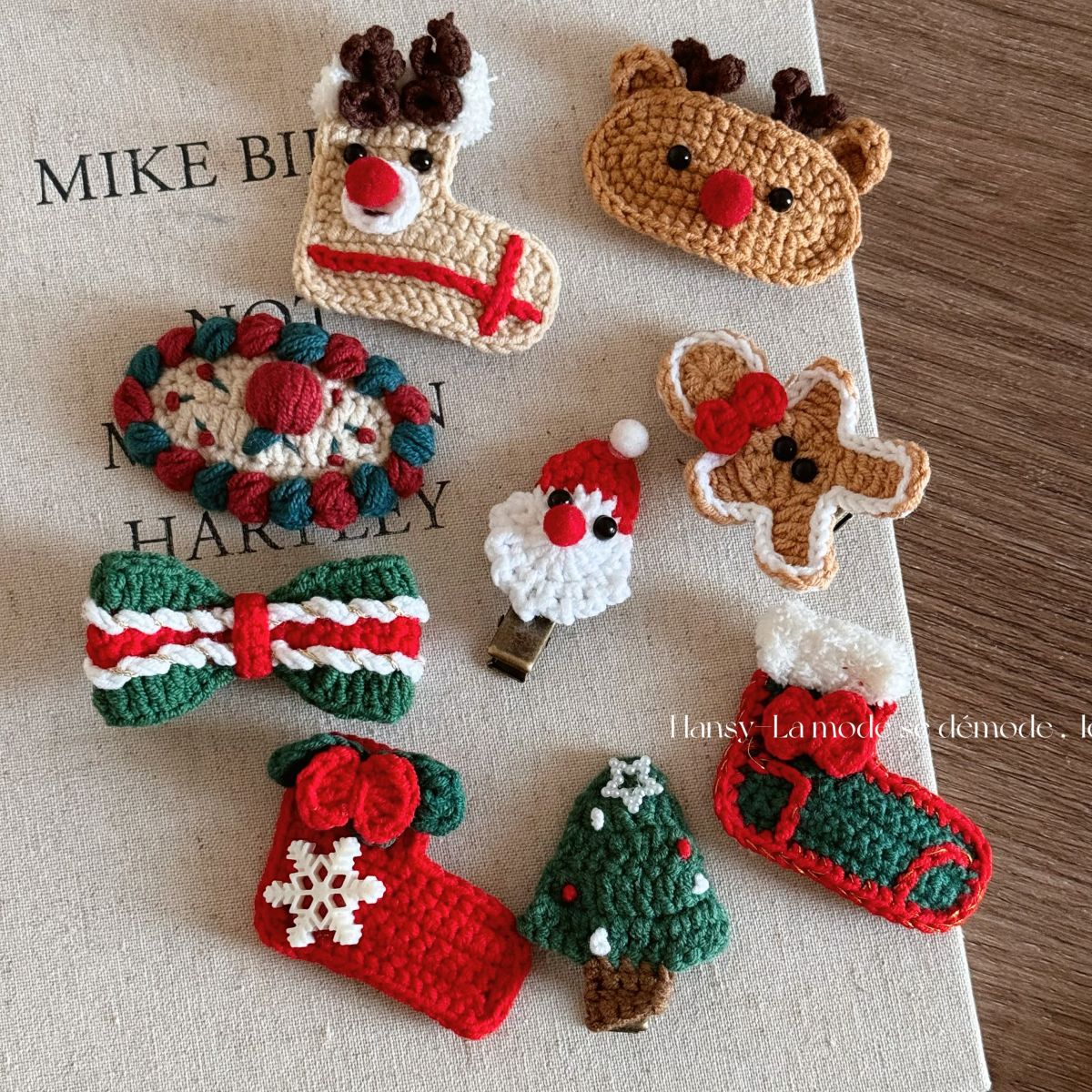 Cute Christmas Knit Hair Clip