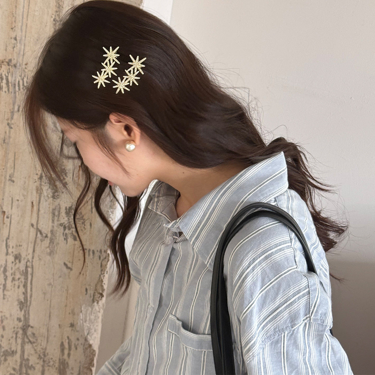 Octagram Rhinestone Hair Clip