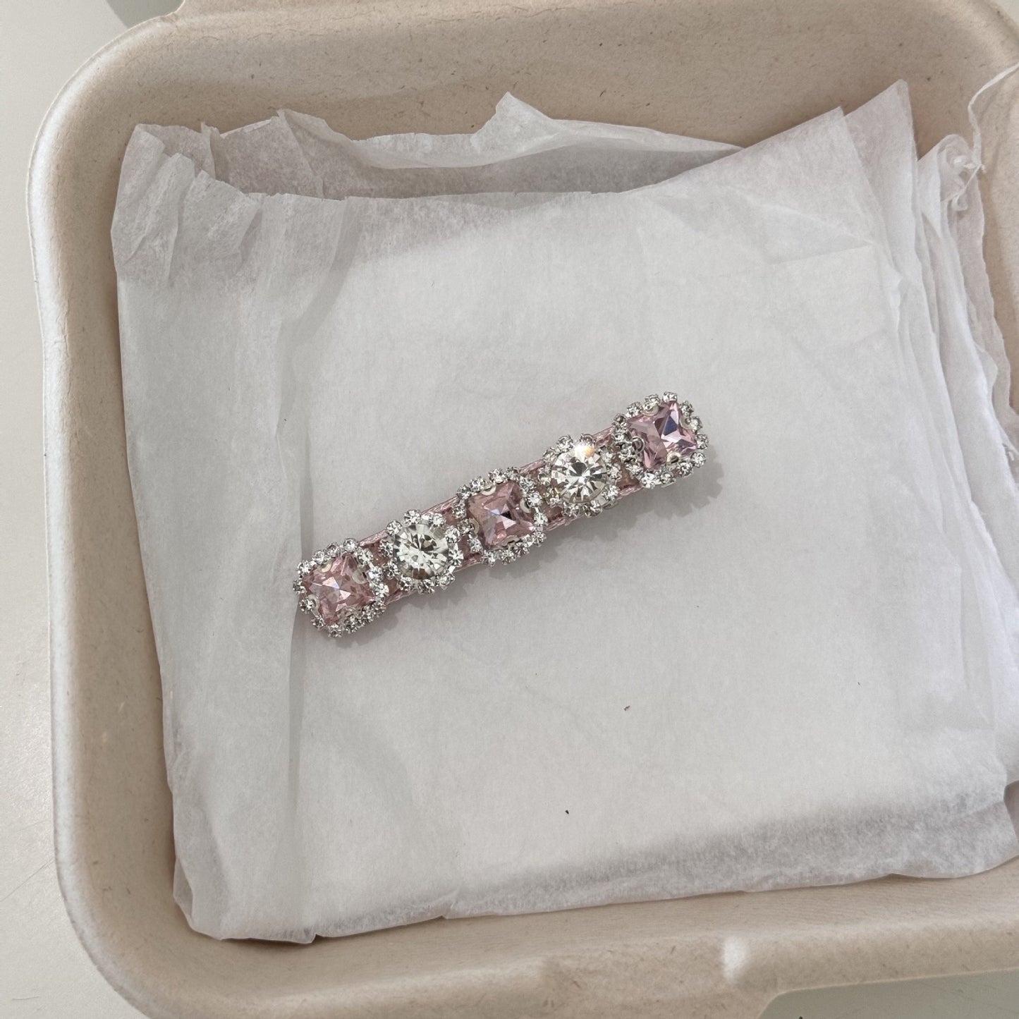 Satin Stone Bow Hair Clip