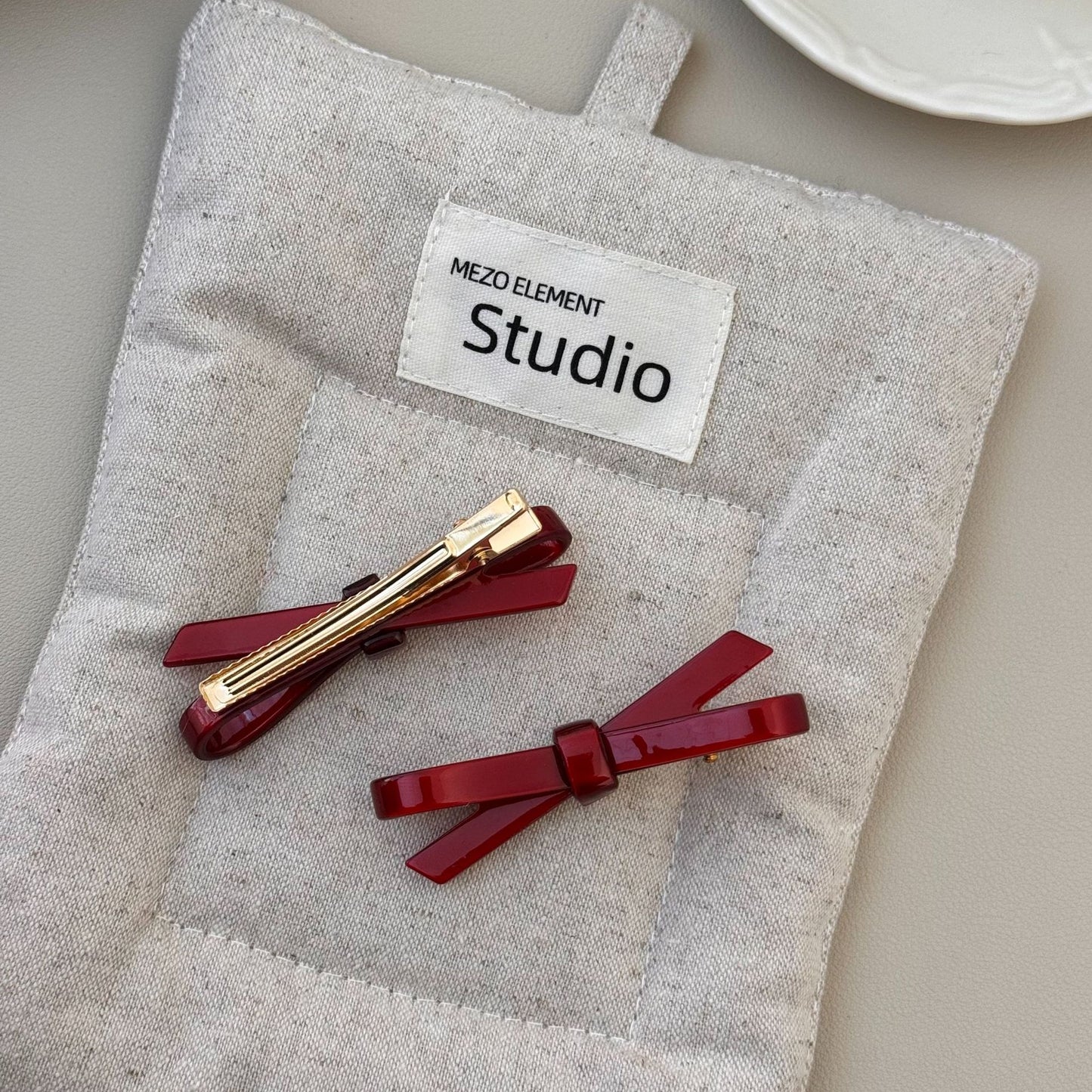 Cherry Red Vintage Bow Hair Clip