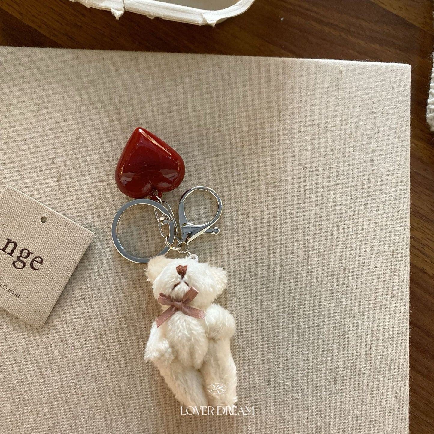 Red Heart Bear Keychain
