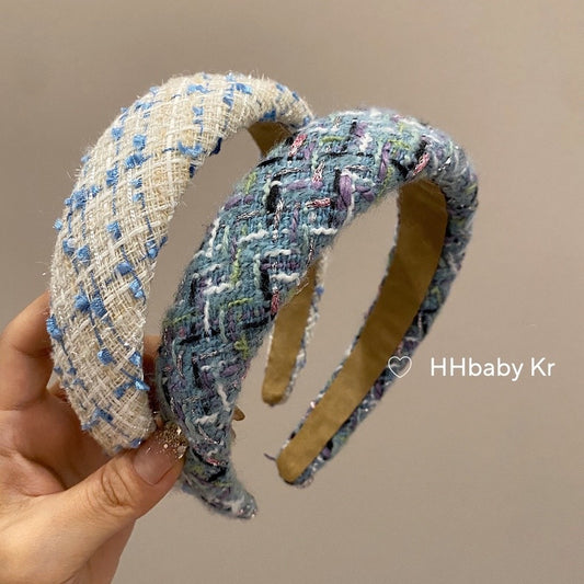 Blue Tweed Chanel-Style Headband