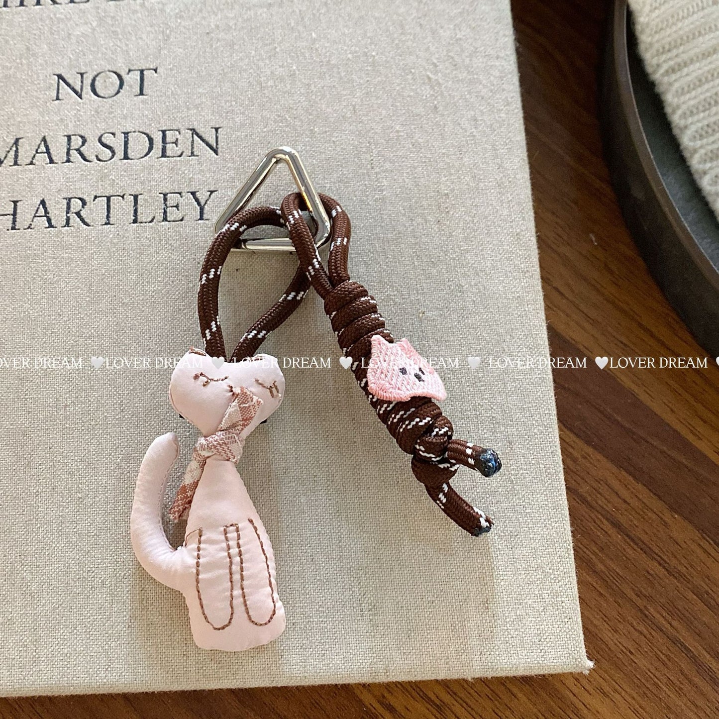 Fuzzy Bear Heart Lanyard Keychain