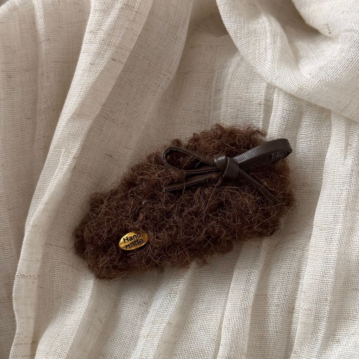 Plush Teddy Bow Hair Clip