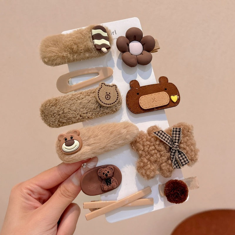 Cream Plush Hair Clip for Kids