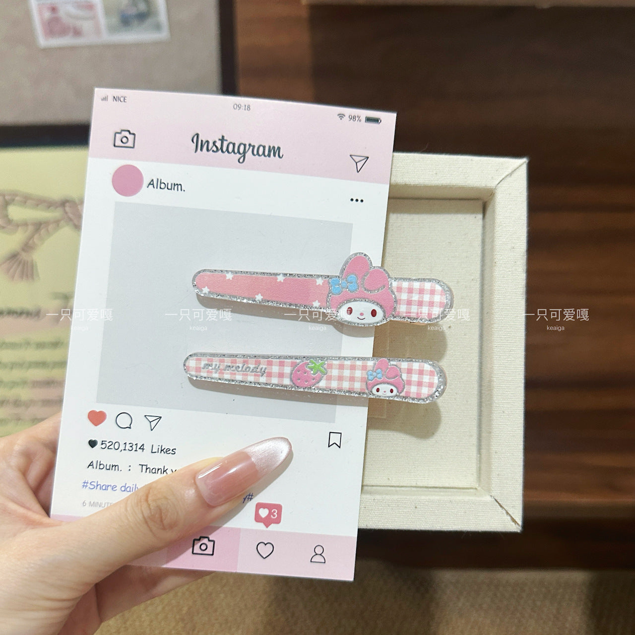 Glitter Sanrio Hair Clip Set