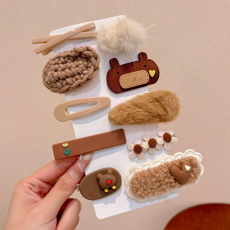 Cream Plush Hair Clip for Kids