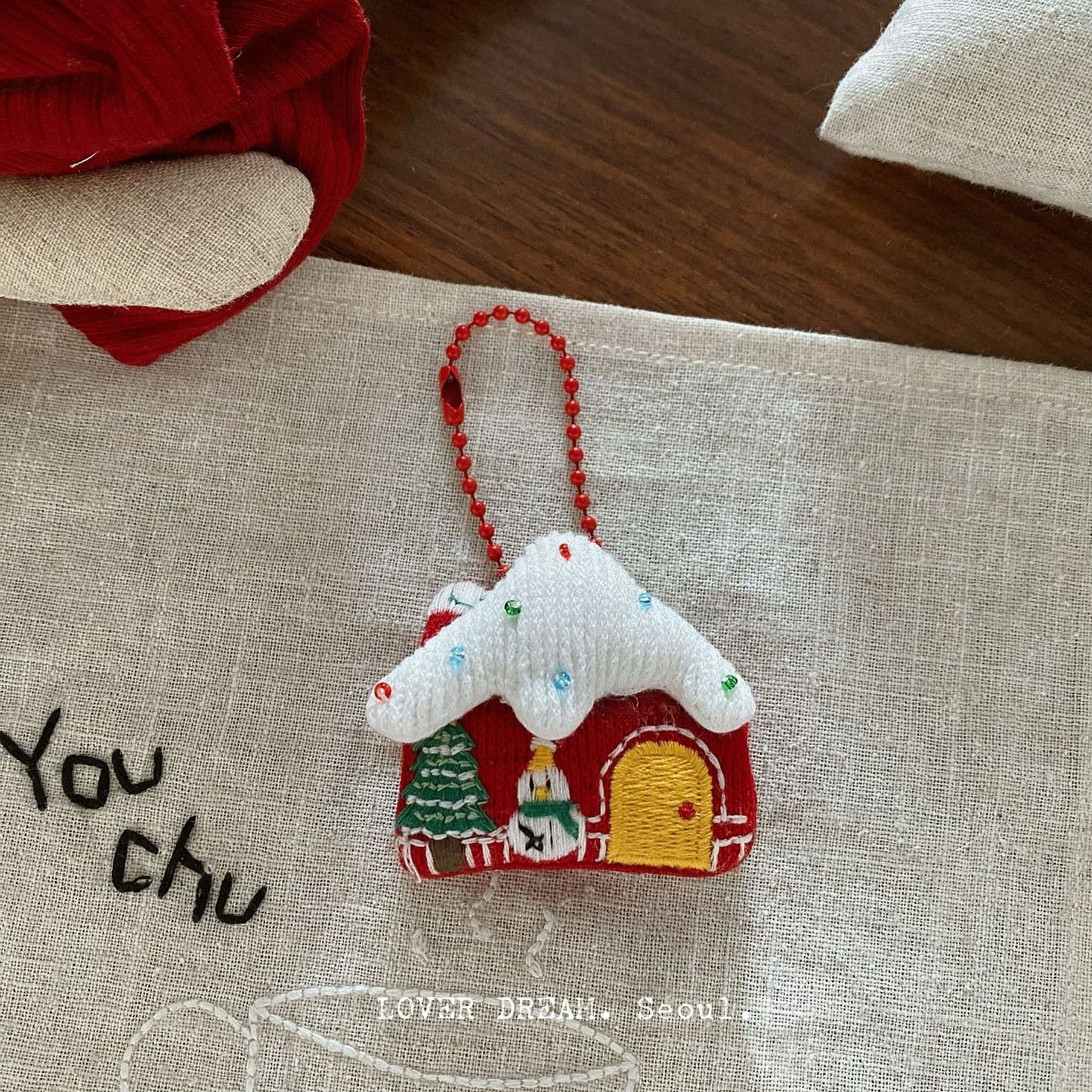 Red Cartoon Holiday Keychain