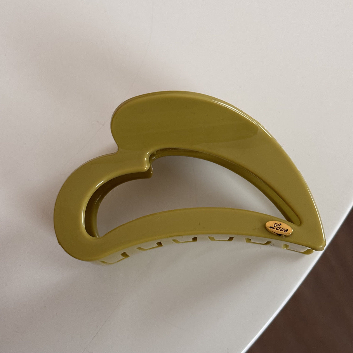 M-Shaped Heart Gold Hair Clip