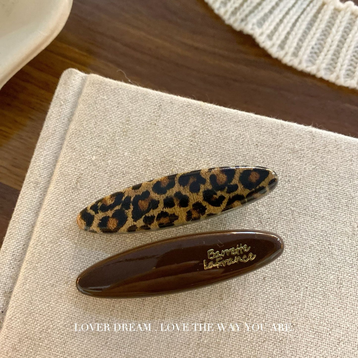 Gold Letter Leopard Hair Clip