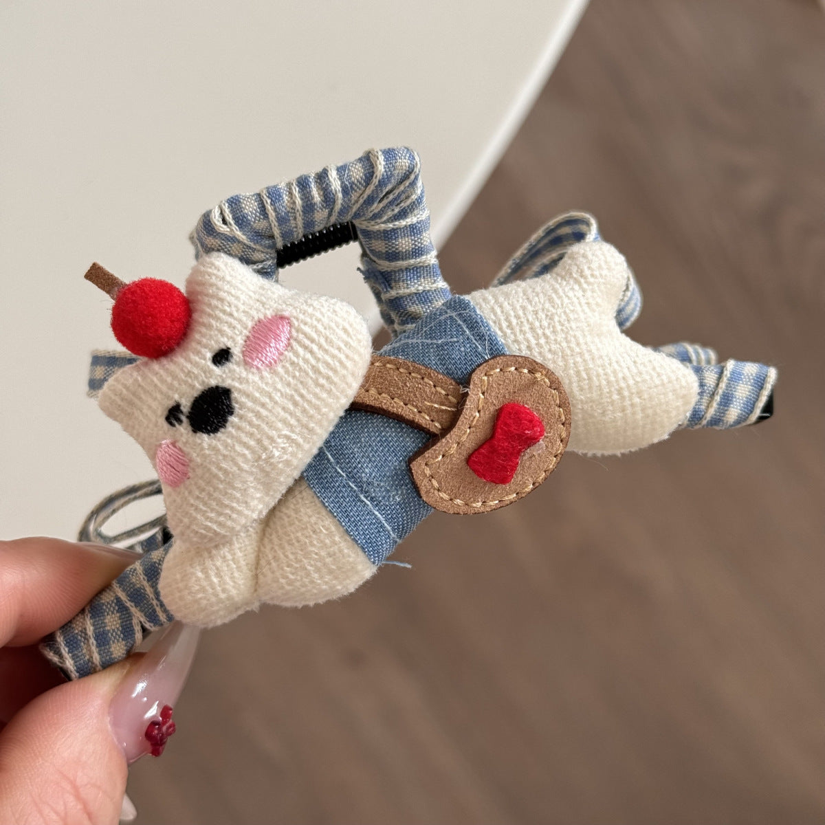 Cute Puppy Bow Claw Clip