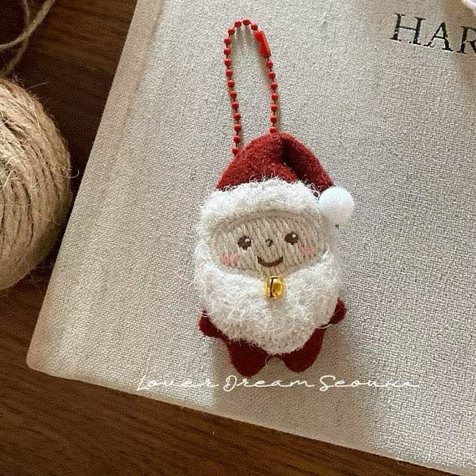 Santa Bear Felt Keychain