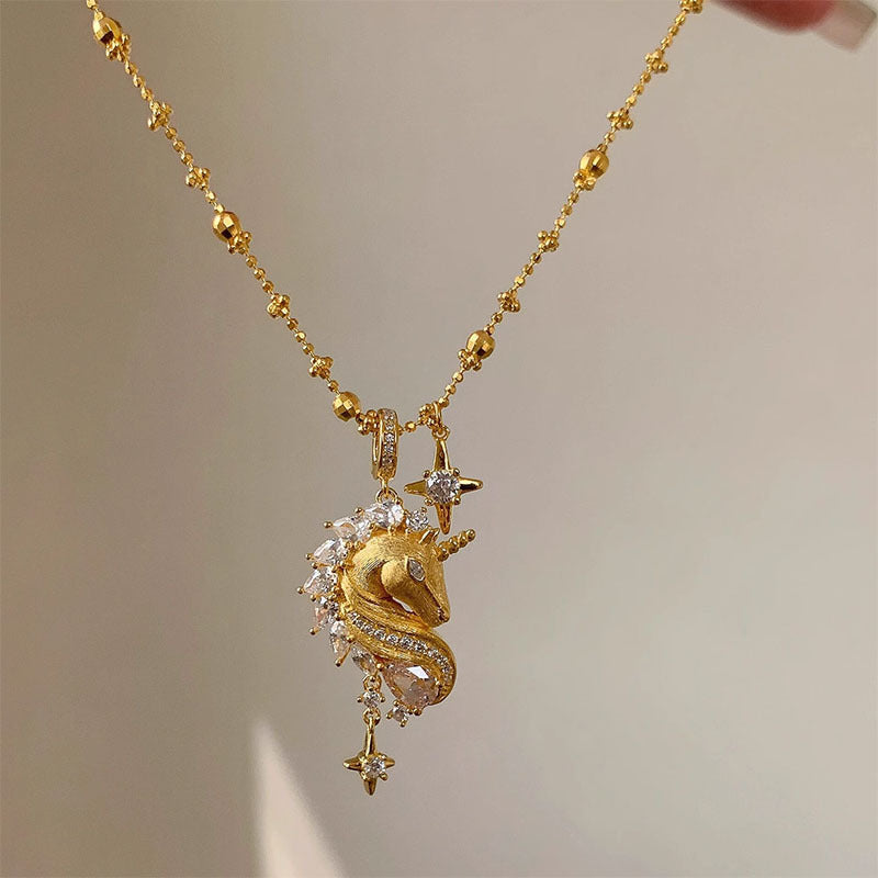 Unicorn Gleam – Matte Starburst Pendant Necklace