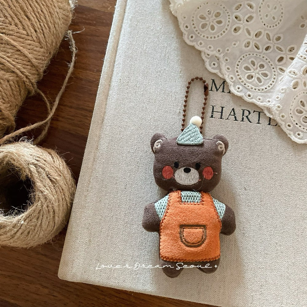Santa Bear Felt Keychain