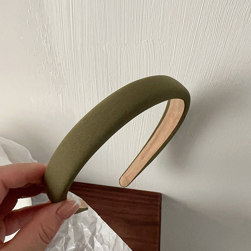 Dark Green Quilted High-Crown Headband