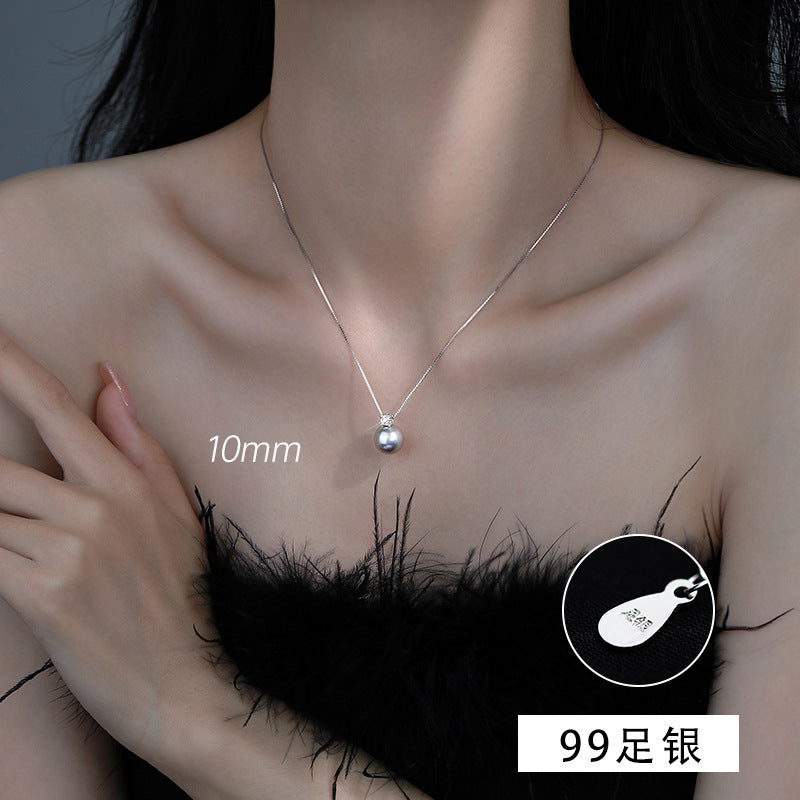 Diana Pearl — 99 Silver Classic Round Pearl Necklace