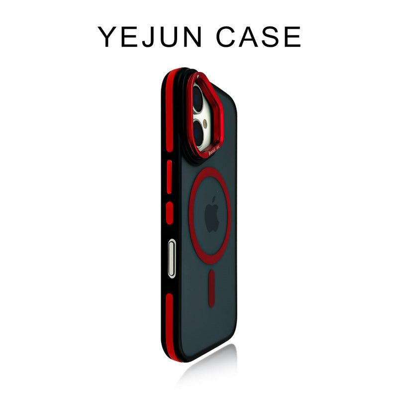 Purple Accent Lens Stand Magnetic iPhone Case