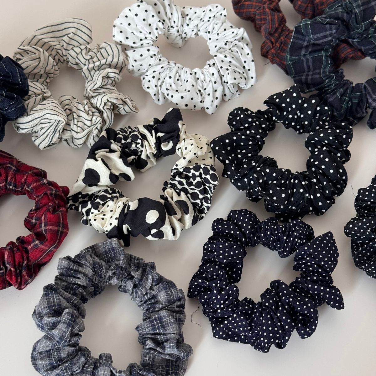 Polka Dot Ruffle Mini Scrunchie