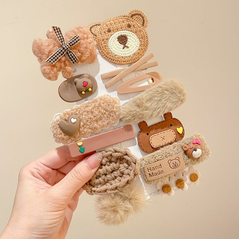 Cream Plush Hair Clip for Kids