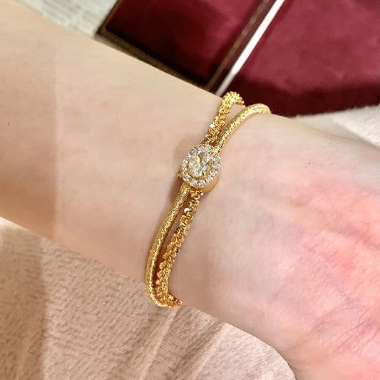 Golden Melody — Gold Wire Wrap Soft Bangle Bracelet