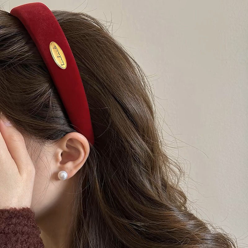 Angora Red Velvet Headband