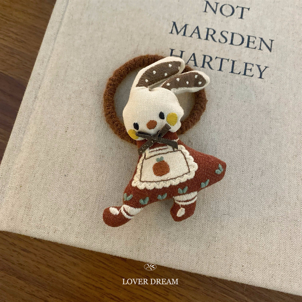 Brown Bear Bow Hair Tie