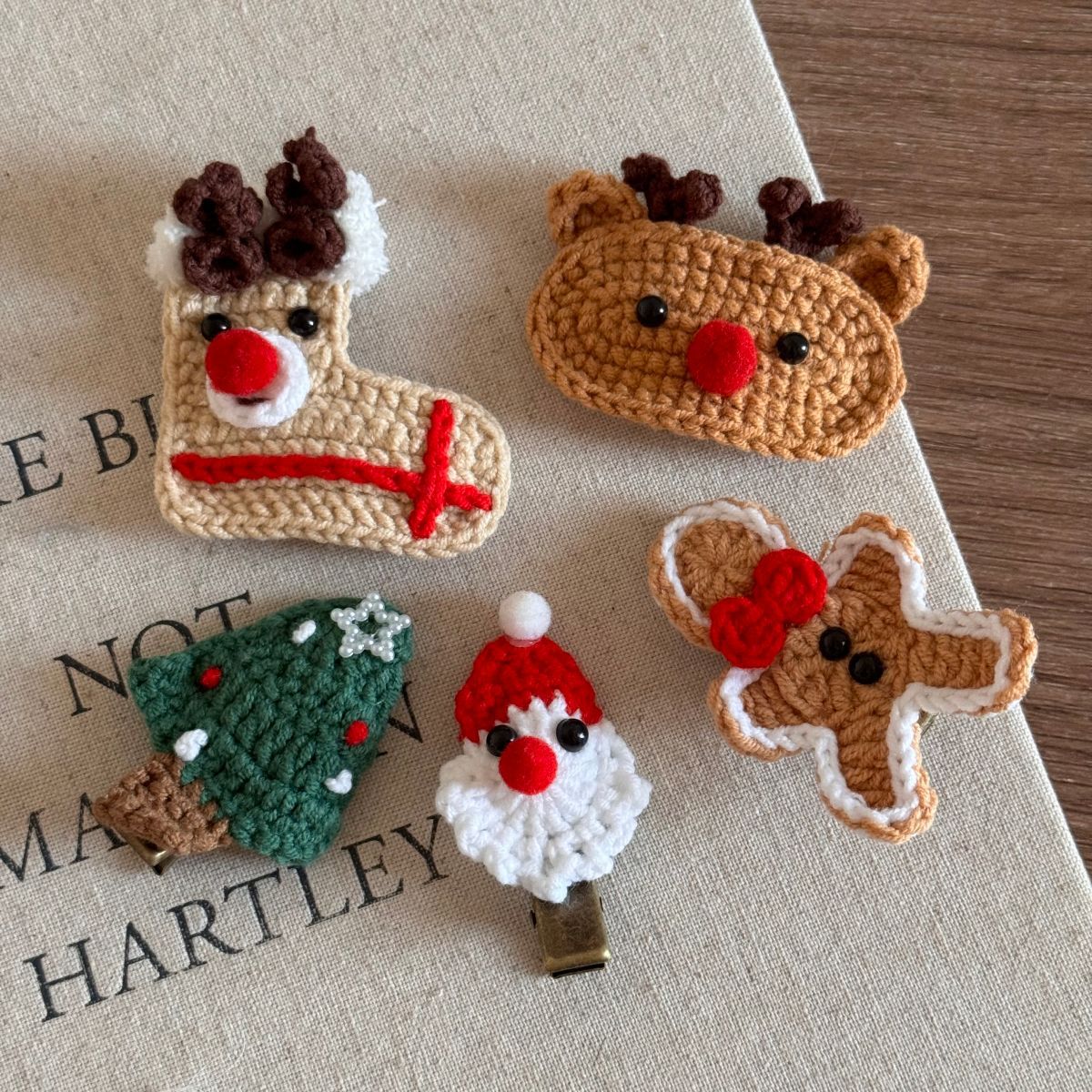 Cute Christmas Knit Hair Clip