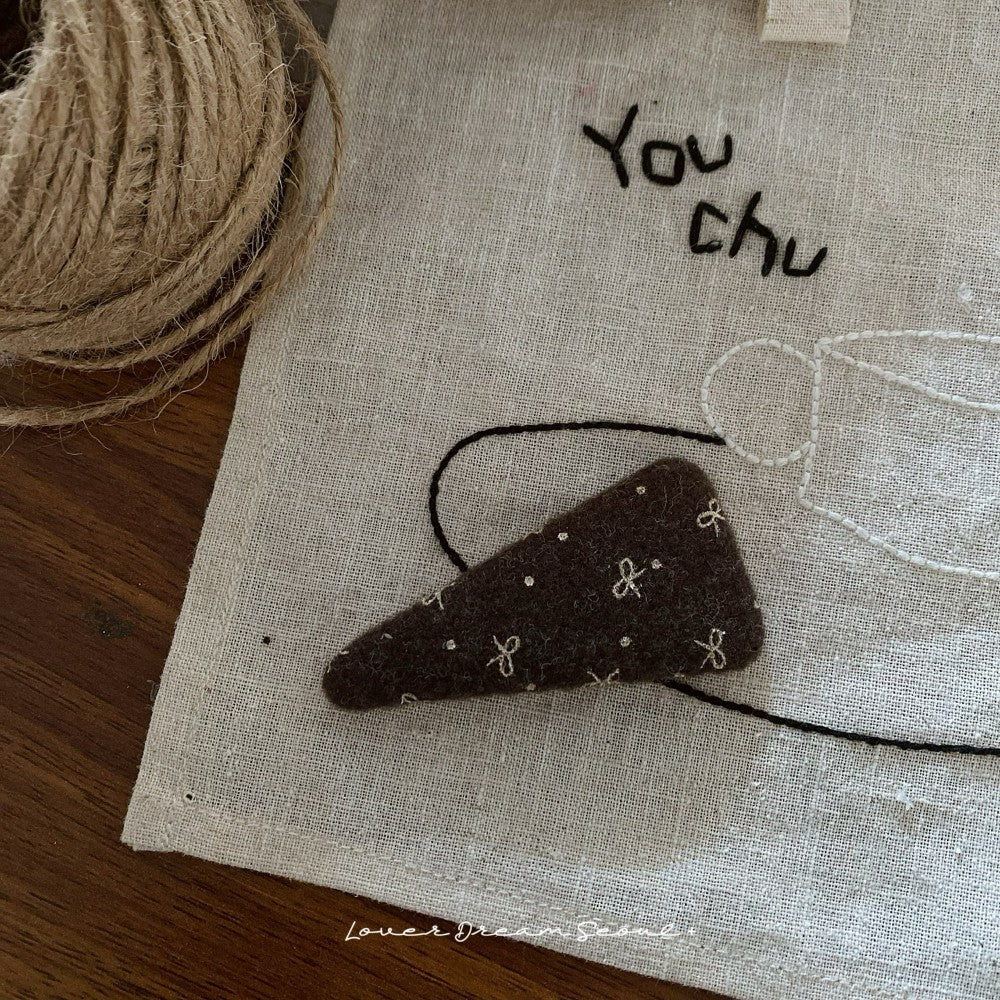 Bow Wool BB Hair Clip