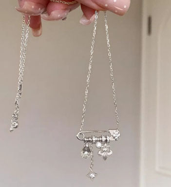 Golden Bloom — Brushed Iris Flower Starry Yellow Pendant Necklace