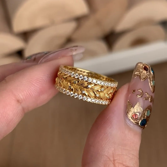 Golden Harvest — Vintage Wheat Ring