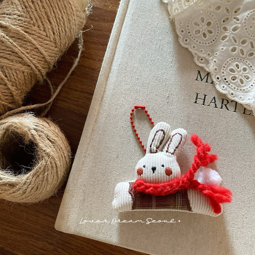 Santa Bear Felt Keychain