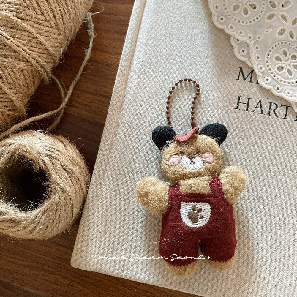Santa Bear Felt Keychain