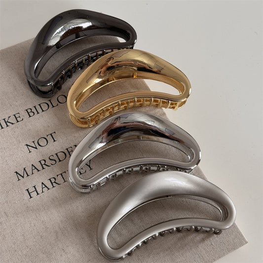 Matte Alloy Crescent Claw Clip