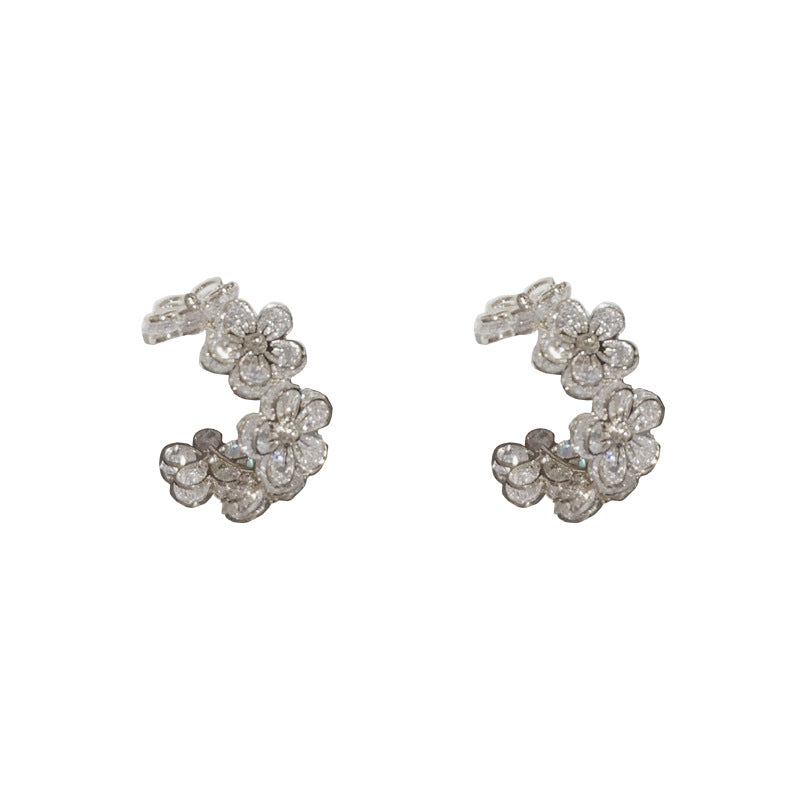 Blossom Glow — Micro Pavé Zircon Hoop Earrings