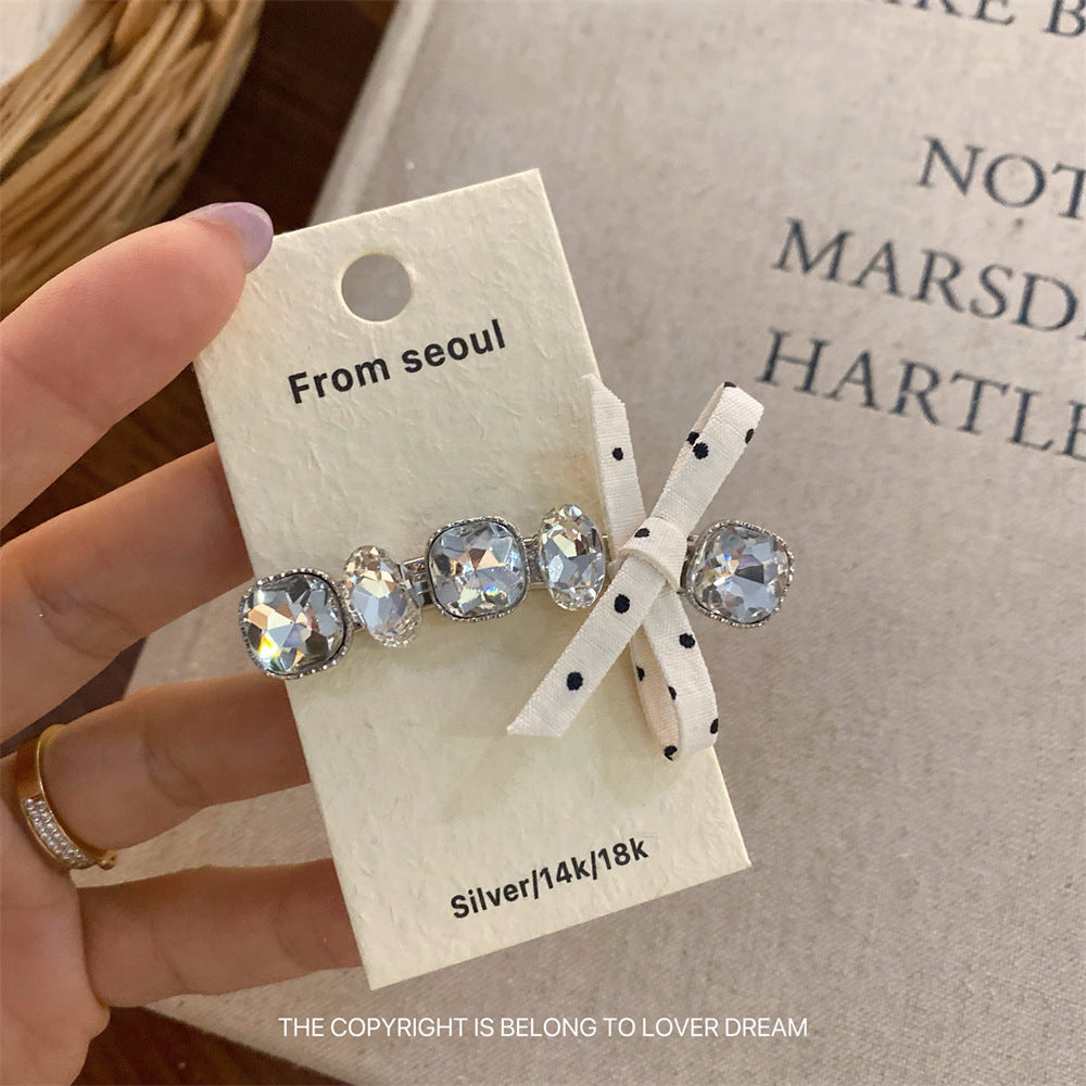 Black & White Polka Dot Bow Clip